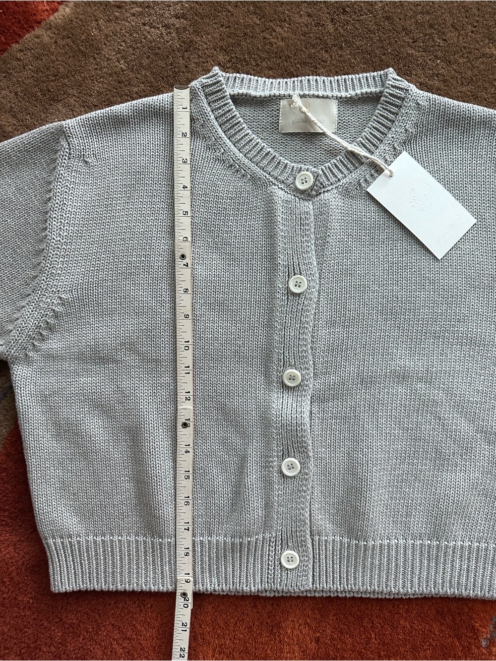 Gillian Stevens Rosemary Cardigan in Pebble - Picture 8 of 11